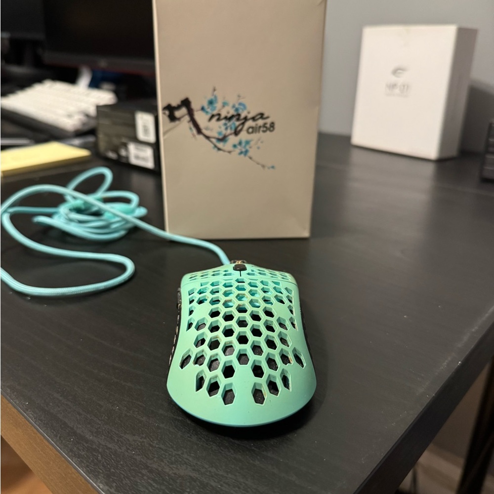 Ninja Air58 Gaming Mouse - Aqua Blue with Hyper glides